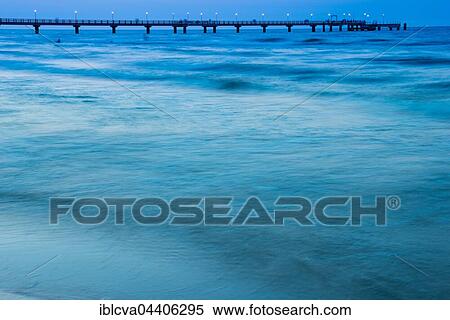Ahlbeck pier, dusk, seaside resort Ahlbeck, Usedom Island, Mecklenburg-Western Pomerania, Germany, Europe View Large Photo Image Stock Photography - Ahlbeck pier, dusk, seaside resort Ahlbeck, Usedom Island, Mecklenburg-Western Pomerania, Germany, Europe. Fotosearch