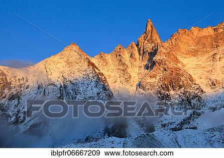 Stock Photo - Aiguille de la Tsa, 3668 m, Valais, Switzerland, Europe. Fotosearch