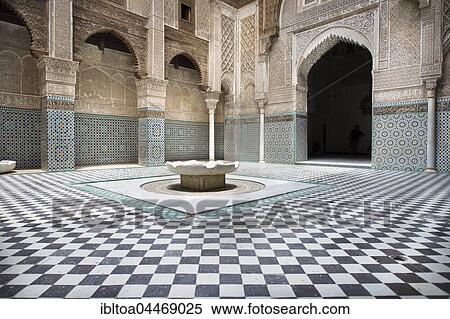 Stock Photography - Al-Attarine Madrasa, former Koran school, Fes, Morocco, Africa. Fotosearch