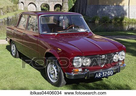 Alfa Romeo Giulia Super, built in 1972, Italian vintage car, Schloss Dyck Classic Days 2016, Jüchen, Niederrhein, North Rhine-Westphalia, Germany, Europe View Large Photo Image Picture - Alfa Romeo Giulia Super, built in 1972, Italian vintage car, Schloss Dyck Classic Days 2016, Jüchen, Niederrhein, North Rhine-Westphalia, Germany, Europe. Fotosearch