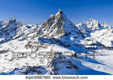Alps, View Klein Matterhorn, Dent d'Herens, 4171 (m), Matterhorn, 4478 m, Dent blanche, 4357 m, Valais, Switzerland, Europe View Large Photo Image Stock Image - Alps, View Klein Matterhorn, Dent d'Herens, 4171 (m), Matterhorn, 4478 m, Dent blanche, 4357 m, Valais, Switzerland, Europe. Fotosearch