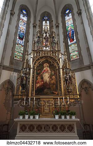 Altar, Church of St. Elisabeth in Wieden, neo-Gothic brick church, Vienna, Austria, Europe View Large Photo Image Stock Photo - Altar, Church of St. Elisabeth in Wieden, neo-Gothic brick church, Vienna, Austria, Europe. Fotosearch
