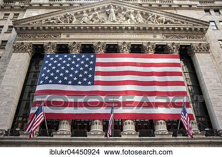 American flags on New York Stock Exchange, Stock Exchange, Wall Street, Manhattan, New York City, United States, North America View Large Photo Image Picture - American flags on New York Stock Exchange, Stock Exchange, Wall Street, Manhattan, New York City, United States, North America. Fotosearch