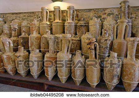 Ancient amphoras, Museum Castello dell'Abate, Castellabate, Cilento National Park, Vallo Diano e Alburni, Province of Salerno, Campania, Italy, Europe View Large Photo Image Stock Photo - Ancient amphoras, Museum Castello dell'Abate, Castellabate, Cilento National Park, Vallo Diano e Alburni, Province of Salerno, Campania, Italy, Europe. Fotosearch