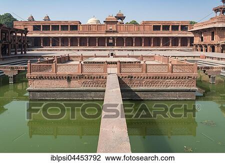 Anup Talao Pool, Fatehpur Sikri, India, Asia View Large Photo Image Stock Image - Anup Talao Pool, Fatehpur Sikri, India, Asia. Fotosearch