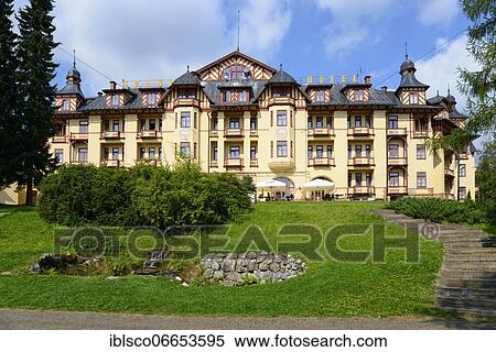 Art Nouveau Grand Hotel, Stary Smokovec, Vysoké Tatry Region, Slovakia, Europe View Large Photo Image Stock Photography - Art Nouveau Grand Hotel, Stary Smokovec, Vysoké Tatry Region, Slovakia, Europe. Fotosearch