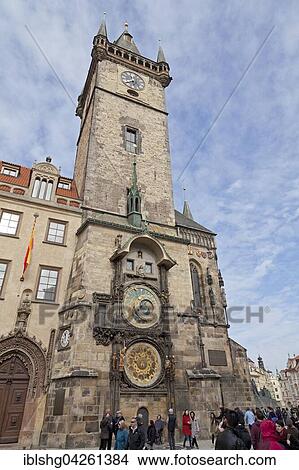 Picture - Astronomical clock, Orloj, Old Town Hall, Old Town Square, Prague, Czech Republic, Europe. Fotosearch