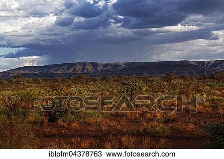 Stock Image - Australian outback landscape, The Pilbara, Western Australia, Australia, Oceania. Fotosearch