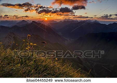 Außerfern mountains at sunrise, Elemen, Lechtal, Bezirk Reutte, Tyrol, Austria, Europe View Large Photo Image Stock Photo - Außerfern mountains at sunrise, Elemen, Lechtal, Bezirk Reutte, Tyrol, Austria, Europe. Fotosearch