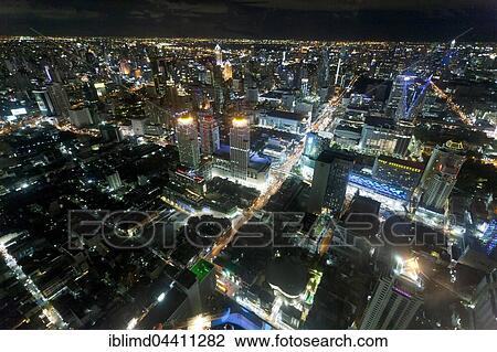 Bangkok skyline at night, Bangkok, Thailand, Asia View Large Photo Image Stock Image - Bangkok skyline at night, Bangkok, Thailand, Asia. Fotosearch