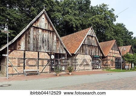 Stock Photo - Barn district with historic barns in half-timbered style, Steinhude, Wunstorf, Lower Saxony, Germany, Europe. Fotosearch