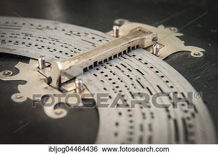 Stock Photograph - Barrel organ, Ariosa, perforated metal disk, pickup, Grassau, Upper Bavaria, Bavaria, Germany, Europe. Fotosearch
