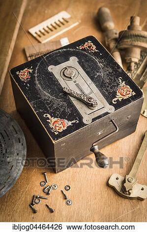 Stock Photograph - Barrel organ, Lucia, rarity, the world's smallest barrel organ, Grassau, Upper Bavaria, Bavaria, Germany, Europe. Fotosearch