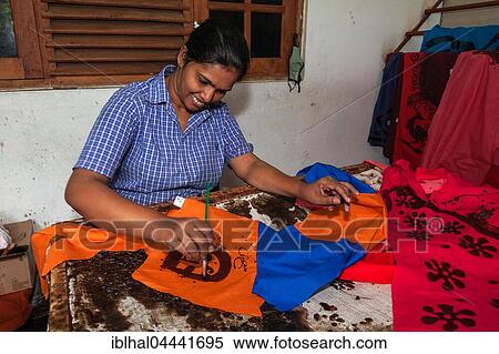 Batik crafting, Sinhalese woman painting, Kandy, Central Province, Sri Lanka, Asia View Large Photo Image Stock Photography - Batik crafting, Sinhalese woman painting, Kandy, Central Province, Sri Lanka, Asia. Fotosearch