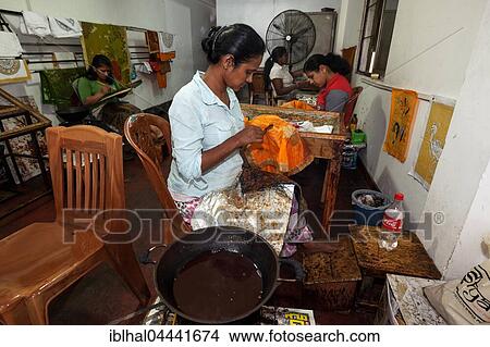 Batik crafting, Sinhalese women, Kandy, Central Province, Sri Lanka, Asia View Large Photo Image Picture - Batik crafting, Sinhalese women, Kandy, Central Province, Sri Lanka, Asia. Fotosearch