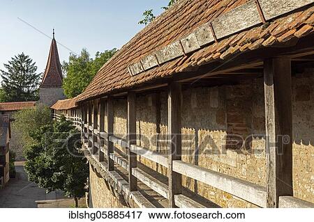 Battlement and city wall, Old Town, Rothenburg ob der Tauber, Middle Franconia, Bavaria, Germany, Europe View Large Photo Image Stock Photo - Battlement and city wall, Old Town, Rothenburg ob der Tauber, Middle Franconia, Bavaria, Germany, Europe. Fotosearch