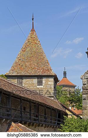Battlement and city wall, Old Town, Rothenburg ob der Tauber, Middle Franconia, Bavaria, Germany, Europe View Large Photo Image Stock Photography - Battlement and city wall, Old Town, Rothenburg ob der Tauber, Middle Franconia, Bavaria, Germany, Europe. Fotosearch