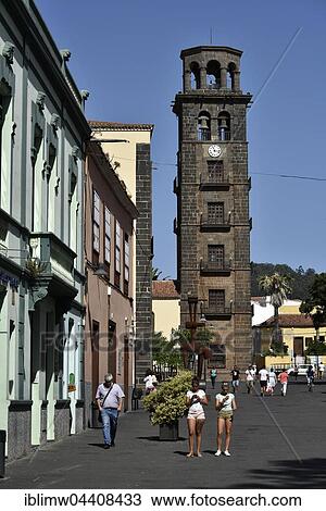 Stock Image - Belltower of the church Iglesia de Nuestra Senora de la Concepcion, San Cristóbal de La Laguna, Tenerife, Canary Islands, Spain, Europe. Fotosearch