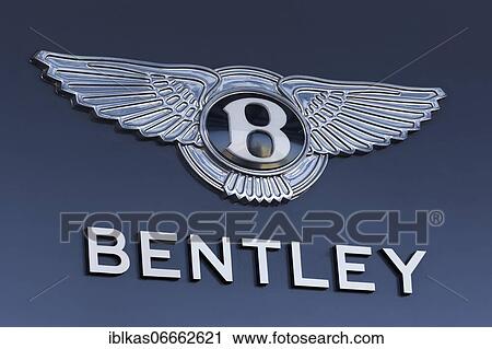 Stock Image - Bentley Motors, logo on a car dealership, British car manufacturer, car brand of Volkswagen AG, Düsseldorf, North Rhine-Westphalia, Germany, Europe. Fotosearch