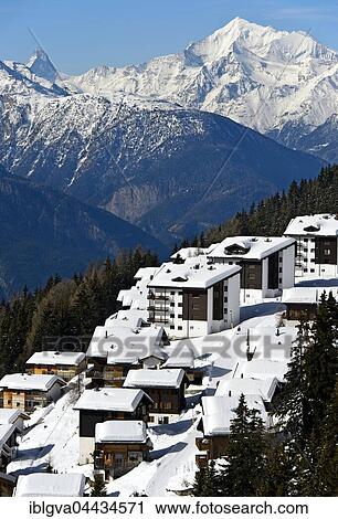 Bettmeralp under a thick blanket of snow, behind Weisshorn, winter, Valais Alps, Valais, Switzerland, Europe View Large Photo Image Stock Image - Bettmeralp under a thick blanket of snow, behind Weisshorn, winter, Valais Alps, Valais, Switzerland, Europe. Fotosearch