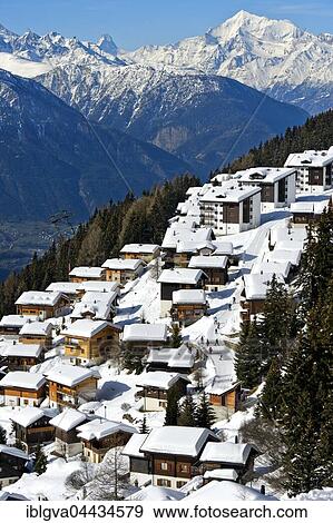 Bettmeralp under a thick blanket of snow, behind Weisshorn, winter, Valais Alps, Valais, Switzerland, Europe View Large Photo Image Stock Photo - Bettmeralp under a thick blanket of snow, behind Weisshorn, winter, Valais Alps, Valais, Switzerland, Europe. Fotosearch