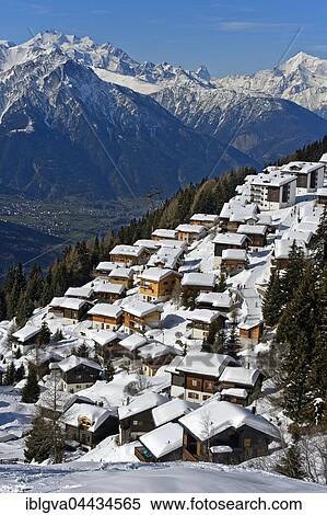 Bettmeralp under a thick blanket of snow, behind Weisshorn, winter, Valais Alps, Valais, Switzerland, Europe View Large Photo Image Stock Photography - Bettmeralp under a thick blanket of snow, behind Weisshorn, winter, Valais Alps, Valais, Switzerland, Europe. Fotosearch