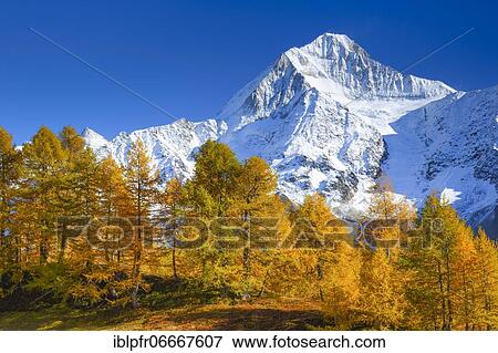 Stock Photo - Bietschhorn, 3934m, Valais, Switzerland, Europe. Fotosearch
