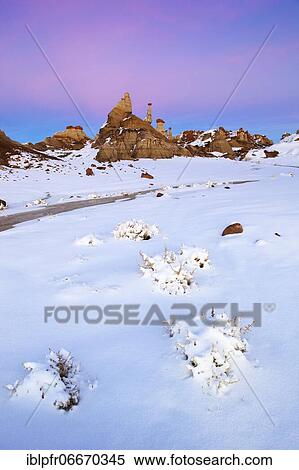 Bisti Badlands, monolith and rock column formed from clay and sandstone, in winter, Bisti Wilderness, New Mexico, USA, North America View Large Photo Image Stock Photography - Bisti Badlands, monolith and rock column formed from clay and sandstone, in winter, Bisti Wilderness, New Mexico, USA, North America. Fotosearch