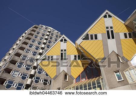 Blaaktoren Tower and Cubic House, cube architecture, architect Piet Blom, Blaak, Rotterdam, Holland, Netherlands View Large Photo Image Stock Photograph - Blaaktoren Tower and Cubic House, cube architecture, architect Piet Blom, Blaak, Rotterdam, Holland, Netherlands. Fotosearch