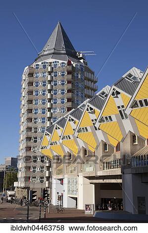 Blaaktoren Tower and Cubic Houses, cube architecture, architect Piet Blom, Blaak, Rotterdam, Holland, Netherlands View Large Photo Image Stock Photo - Blaaktoren Tower and Cubic Houses, cube architecture, architect Piet Blom, Blaak, Rotterdam, Holland, Netherlands. Fotosearch