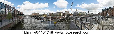 Boats in harbour, Speicherstadt, Hamburg, Germany, Europe View Large Photo Image Stock Photo - Boats in harbour, Speicherstadt, Hamburg, Germany, Europe. Fotosearch