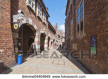 Stock Photo - Brick houses in the Böttcherstraße, Altstadt, Bremen, Germany, Europe. Fotosearch