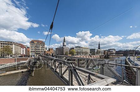 Bridge over canal, harbor, Speicherstadt, Hamburg, Germany, Europe View Large Photo Image Stock Image - Bridge over canal, harbor, Speicherstadt, Hamburg, Germany, Europe. Fotosearch