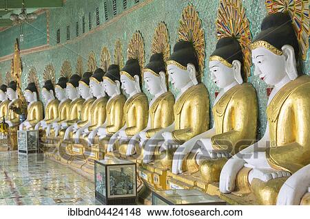 Buddha statues, Umin Thounzeh pagoda, Sagaing, near Mandalay, Myanmar, Asia View Large Photo Image Stock Photo - Buddha statues, Umin Thounzeh pagoda, Sagaing, near Mandalay, Myanmar, Asia. Fotosearch