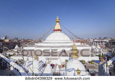 Stock Photo - Buddhist stupa, Boudhanath stupa, Boudhanath, Kathmandu, Nepal, Asia. Fotosearch
