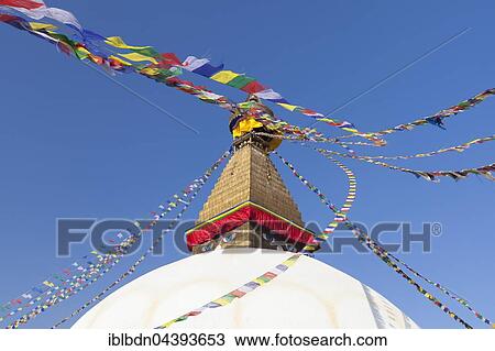 Buddhist stupa with prayer flags, Boudhanath stupa, Boudhanath, Kathmandu, Nepal, Asia View Large Photo Image Stock Image - Buddhist stupa with prayer flags, Boudhanath stupa, Boudhanath, Kathmandu, Nepal, Asia. Fotosearch