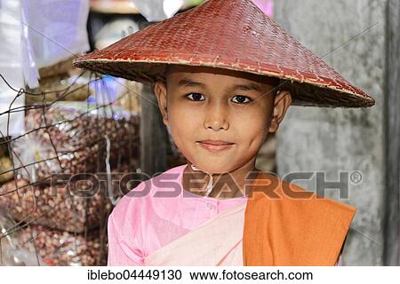 Buddhist young nun, begging novice, Mandalay, Myanmar, Asia View Large Photo Image Stock Image - Buddhist young nun, begging novice, Mandalay, Myanmar, Asia. Fotosearch
