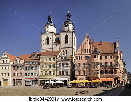 Buildings at the Wittenberg market, with Stadtkirche Sankt Marien, Wittenberg, Saxony-Anhalt, Germany, Europe View Large Photo Image Stock Photo - Buildings at the Wittenberg market, with Stadtkirche Sankt Marien, Wittenberg, Saxony-Anhalt, Germany, Europe. Fotosearch