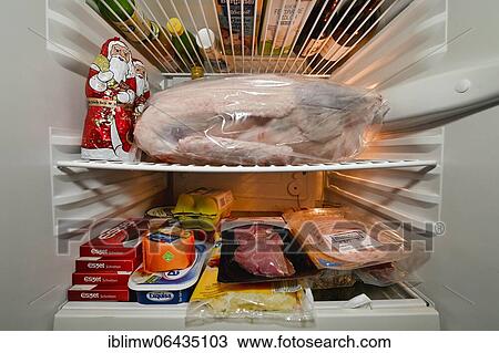 Bulging refrigerator with goose, in front of Christmas, Stuttgart, Baden-Württember, Germany, Europe View Large Photo Image Stock Image - Bulging refrigerator with goose, in front of Christmas, Stuttgart, Baden-Württember, Germany, Europe. Fotosearch