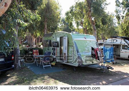 Camper, Camping, Sardinia, Italy, Europe View Large Photo Image Stock Photography - Camper, Camping, Sardinia, Italy, Europe. Fotosearch