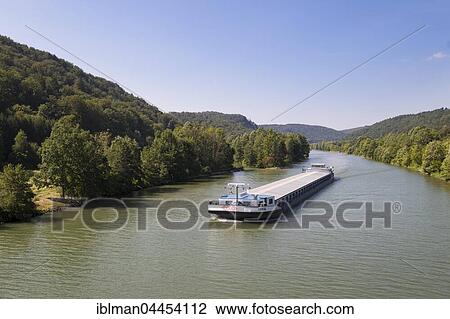 Cargo ship on Rhine-Main-Danube Canal, Essing, Altmühltal, Altmühl Valley, Lower Bavaria, Bavaria, Germany, Europe View Large Photo Image Stock Image - Cargo ship on Rhine-Main-Danube Canal, Essing, Altmühltal, Altmühl Valley, Lower Bavaria, Bavaria, Germany, Europe. Fotosearch