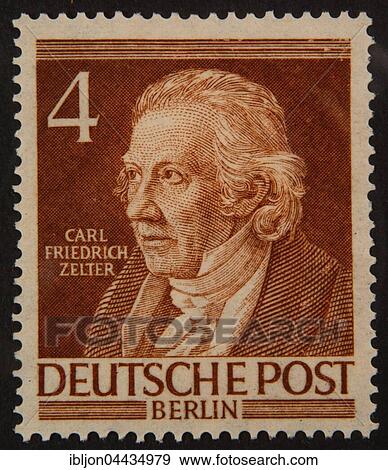 Carl Friedrich Zelter, German composer and conductor, portrait on 1952 German stamp View Large Photo Image Stock Photo - Carl Friedrich Zelter, German composer and conductor, portrait on 1952 German stamp. Fotosearch