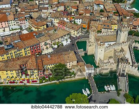 Castello Scaligero, Scaliger Castle, Sirmio peninsula on Lake Garda, Sirmione, Lombardy, Italy, Europe View Large Photo Image Stock Photo - Castello Scaligero, Scaliger Castle, Sirmio peninsula on Lake Garda, Sirmione, Lombardy, Italy, Europe. Fotosearch
