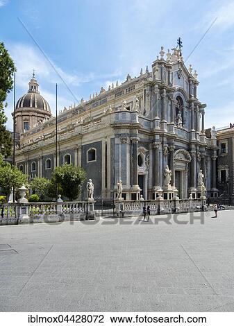 Catania Cathedral, dedicated to St. Agatha, Catania, Sicily, Italy, Europe View Large Photo Image Stock Image - Catania Cathedral, dedicated to St. Agatha, Catania, Sicily, Italy, Europe. Fotosearch
