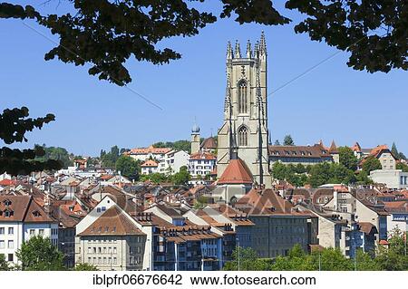Cathedral of St. Nicholas, Fribourg, Switzerland, Europe View Large Photo Image Stock Image - Cathedral of St. Nicholas, Fribourg, Switzerland, Europe. Fotosearch