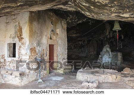 Cave, dripstone cave with a chapel, Spileo Arkoudas, Akrotiri peninsula, Crete, Greece, Europe View Large Photo Image Stock Image - Cave, dripstone cave with a chapel, Spileo Arkoudas, Akrotiri peninsula, Crete, Greece, Europe. Fotosearch