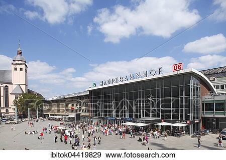 Central station and St. Mary's Assumption Church, station forecourt, Cologne, North Rhine-Westphalia, Germany, Europe View Large Photo Image Stock Photo - Central station and St. Mary's Assumption Church, station forecourt, Cologne, North Rhine-Westphalia, Germany, Europe. Fotosearch