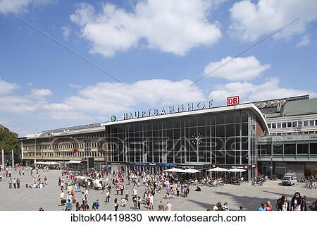 Central station and station forecourt, Cologne, North Rhine-Westphalia, Germany, Europe View Large Photo Image Stock Image - Central station and station forecourt, Cologne, North Rhine-Westphalia, Germany, Europe. Fotosearch
