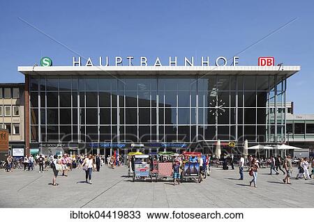Central station and station forecourt, Cologne, North Rhine-Westphalia, Germany, Europe View Large Photo Image Stock Image - Central station and station forecourt, Cologne, North Rhine-Westphalia, Germany, Europe. Fotosearch