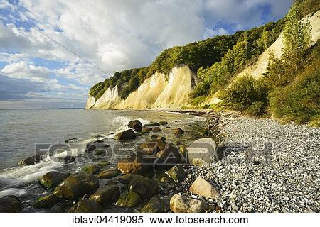 Chalk cliffs, boulders on beach, Jasmund National Park, Rügen, Mecklenburg-Western Pomerania, Germany, Europe View Large Photo Image Stock Photography - Chalk cliffs, boulders on beach, Jasmund National Park, Rügen, Mecklenburg-Western Pomerania, Germany, Europe. Fotosearch